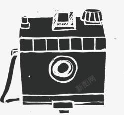 黑白复古方形相机素材