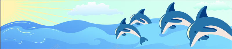 蓝色海洋背景矢量图ai设计背景_新图网 https://ixintu.com 卡通 手绘 海报banner 海洋 海豚 童趣 蓝色 矢量图