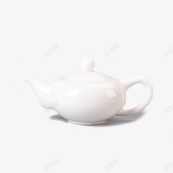 白瓷合欢泡茶壶png免抠素材_新图网 https://ixintu.com 产品实物 白瓷茶壶 高白瓷茶壶