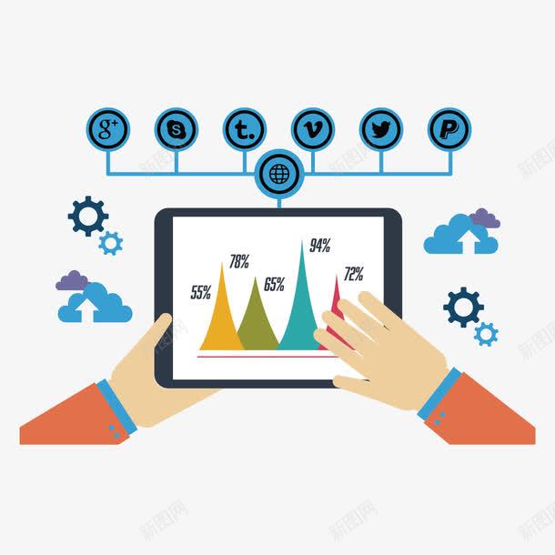 创意互联网统计元素png免抠素材_新图网 https://ixintu.com pad 互联网 统计
