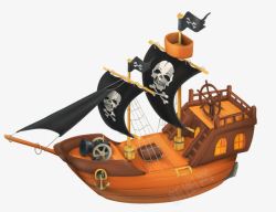 海盗船海盗卡通船只骷髅素材