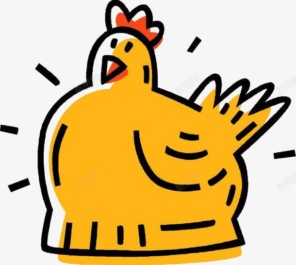 卡通母鸡png免抠素材_新图网 https://ixintu.com 卡通母鸡 鸡简笔画 黄色