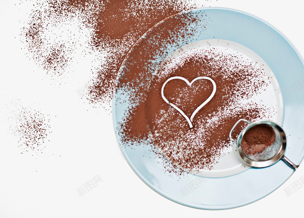 盘子里的巧克力粉png免抠素材_新图网 https://ixintu.com 女孩 巧克力粉 心形 撒 撒粉 盘子 粉末 细末