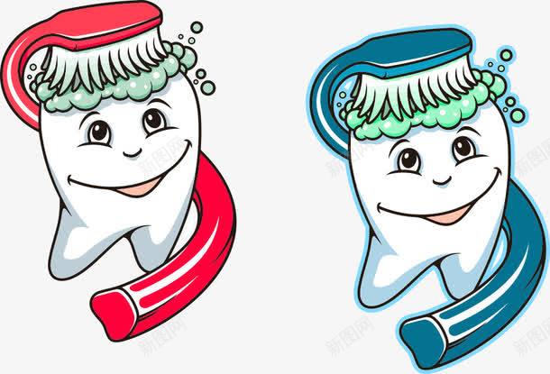 彩色牙刷和牙齿png免抠素材_新图网 https://ixintu.com 保护牙齿 健康牙齿 口腔护理 彩色牙刷 洁白牙齿 牙齿