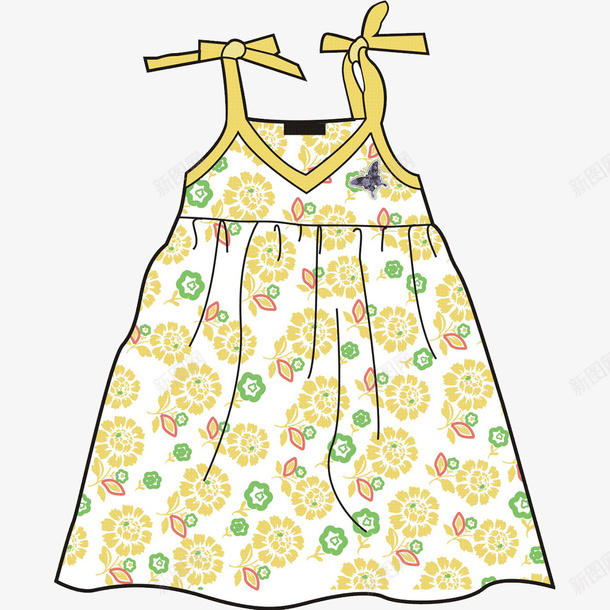 小吊裙子图案png免抠素材_新图网 https://ixintu.com 图案 小吊裙子图案 裙子 黄色
