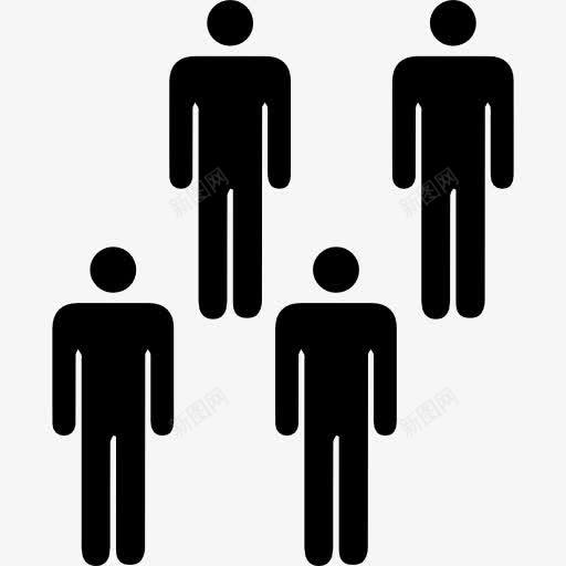 人组四图标png_新图网 https://ixintu.com 人 四人 男性 的人 的轮廓 组