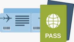 国际旅游护照机票矢量图素材