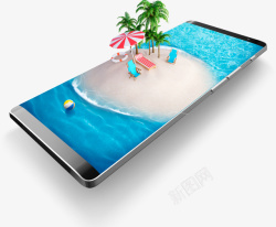 海边游泳池创意手机海边游泳池画面高清图片