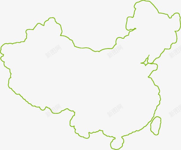 素描中国轮廓png免抠素材_新图网 https://ixintu.com 中国 素描 轮廓