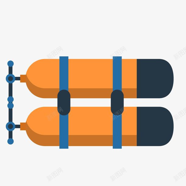 卡通手绘潜水氧气瓶矢量图ai免抠素材_新图网 https://ixintu.com 扁平化 手绘 氧气瓶 潜水 装备 设备 矢量图