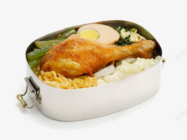 鸡腿午餐png免抠素材_新图网 https://ixintu.com 美食 营养 饭盒 鸡蛋