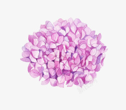 手绘紫色唯美花束素材