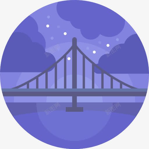 桥图标png_新图网 https://ixintu.com 建筑 建筑工程 景观 桥梁 河