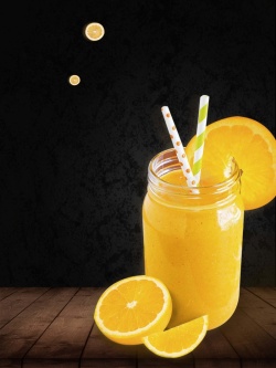 茶饮促销橙汁奶茶饮品饮料海报背景高清图片