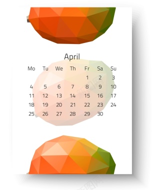 日历2017年4月挂历日期时间水果矢量图背景