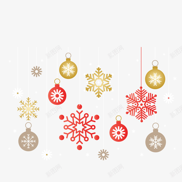 圣诞节雪花装饰图案png免抠素材_新图网 https://ixintu.com 圣诞节 红色 装饰 雪花
