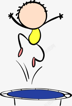 卡通蹦床儿童节跳蹦蹦床的小朋友高清图片