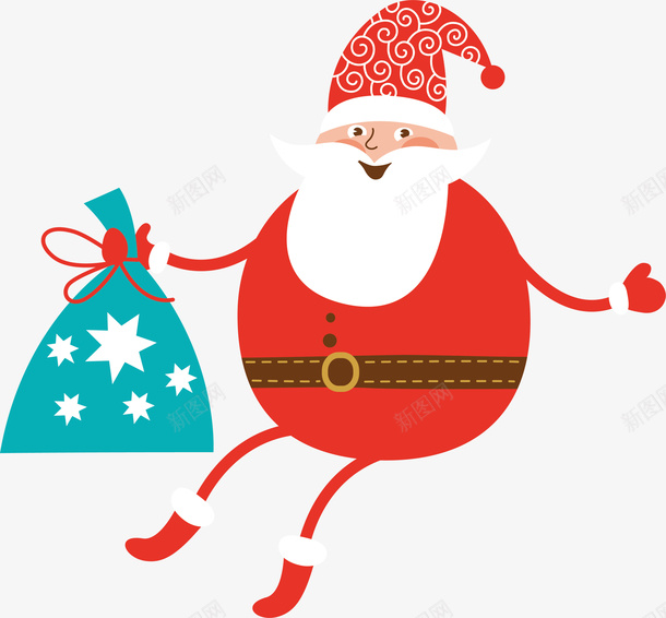 圣诞节圣诞老人png免抠素材_新图网 https://ixintu.com 喜庆 圣诞帽 圣诞礼物 圣诞老人 圣诞节 绿色袋子