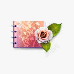 粉色可爱的笔记本图标png_新图网 https://ixintu.com 玫瑰花 笔记本