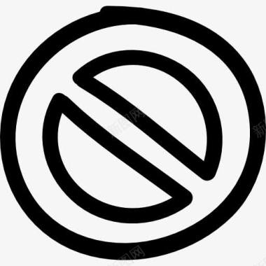 禁止手绘符号轮廓图标图标