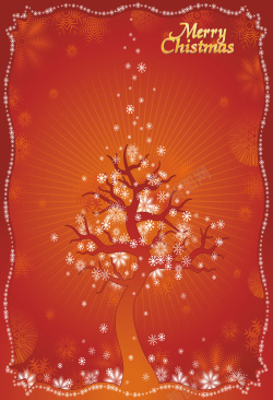 海报之树圣诞生命之树红色海报背景矢量图高清图片