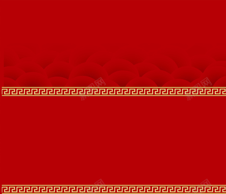 中式复古红底边框海报背景模板背景