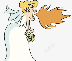 愤怒女孩卡通人物抓狂的新娘高清图片