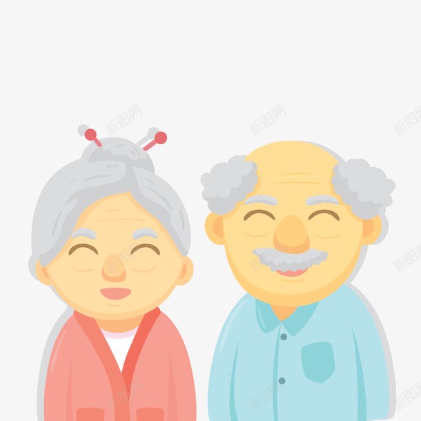 相爱老年夫妻插画png免抠素材_新图网 https://ixintu.com 可爱 和蔼 微笑 相恋 老年夫妇