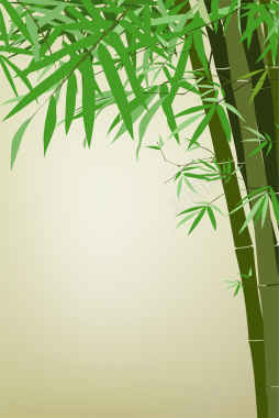 绿色端午竹子海报背景矢量图背景