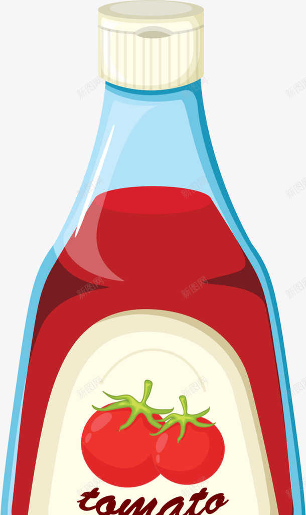卡通番茄汁蓝色瓶子png免抠素材_新图网 https://ixintu.com tomato 一瓶番茄汁 卡通瓶子 红色番茄汁 蓝色瓶子 酱汁
