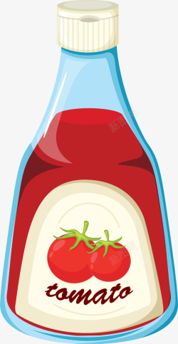 Tomato卡通番茄汁蓝色瓶子高清图片