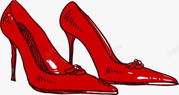 卡通手绘素描红色高跟鞋png免抠素材_新图网 https://ixintu.com 卡通手绘素描红色高跟鞋 卡通高跟鞋 妇女节红色高跟鞋 手绘高跟鞋 素描 靴子 高跟鞋