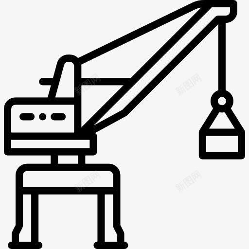 港口起重机图标png_新图网 https://ixintu.com 卡车 施工 货物 运输