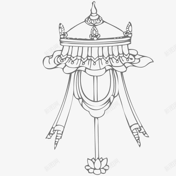 佛教元素白伞png免抠素材_新图网 https://ixintu.com 中国风佛教素材 佛教元素 民族 白伞 藏族佛教