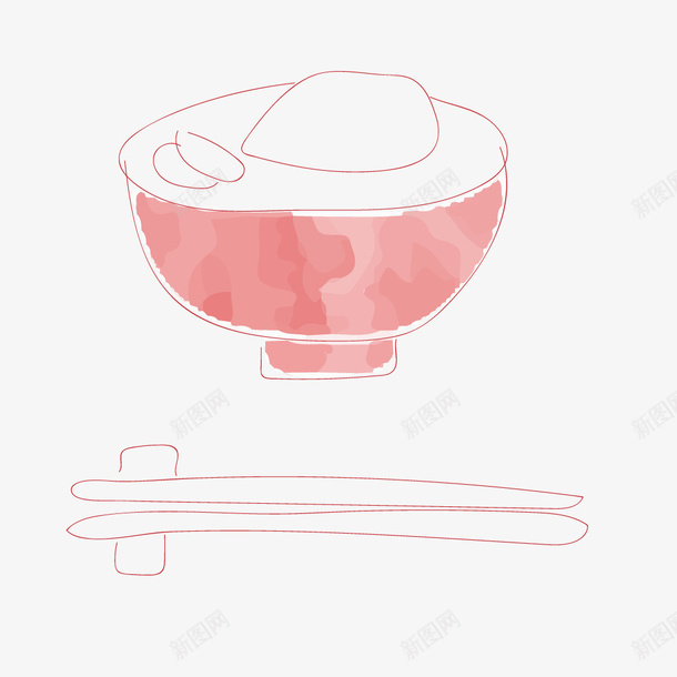 卡通手绘粉色的碗筷png免抠素材_新图网 https://ixintu.com 创意 动漫动画 卡通 手绘 粉色的碗筷 艺术