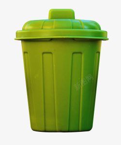 金属废纸篓绿色垃圾桶高清图片