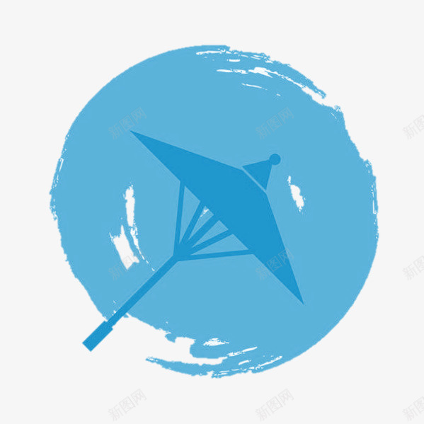 和风清新蓝色伞png免抠素材_新图网 https://ixintu.com 伞 和风 日式 蓝色