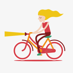 金发女子骑单车的金发女子矢量图高清图片