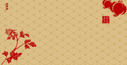 时尚春节中国传统剪纸剪纸灯笼底纹新年背景高清图片