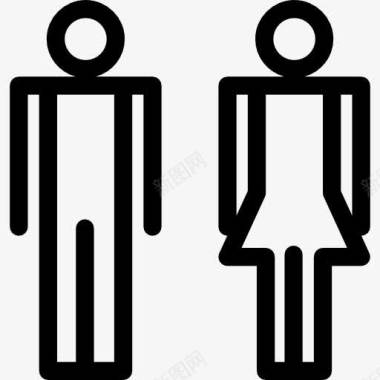 站在男性和女性的轮廓图标图标