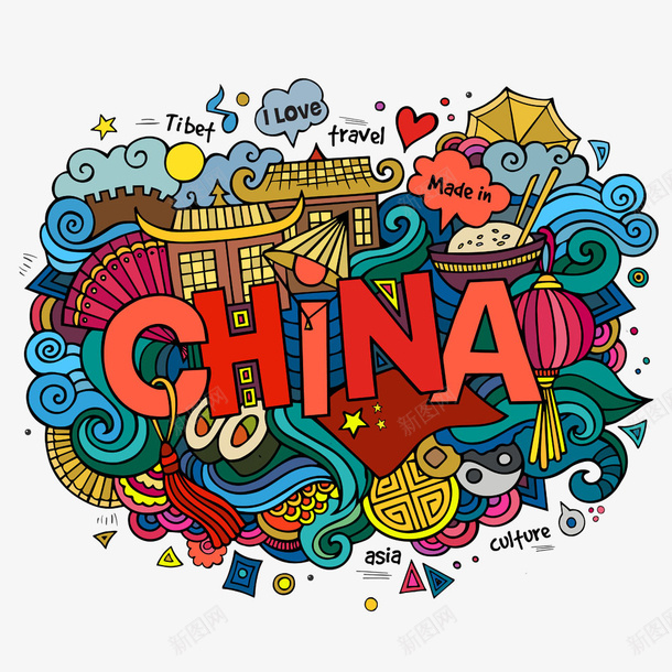 海报元素CHINApng免抠素材_新图网 https://ixintu.com 国旗 海报元素CHINA 红色