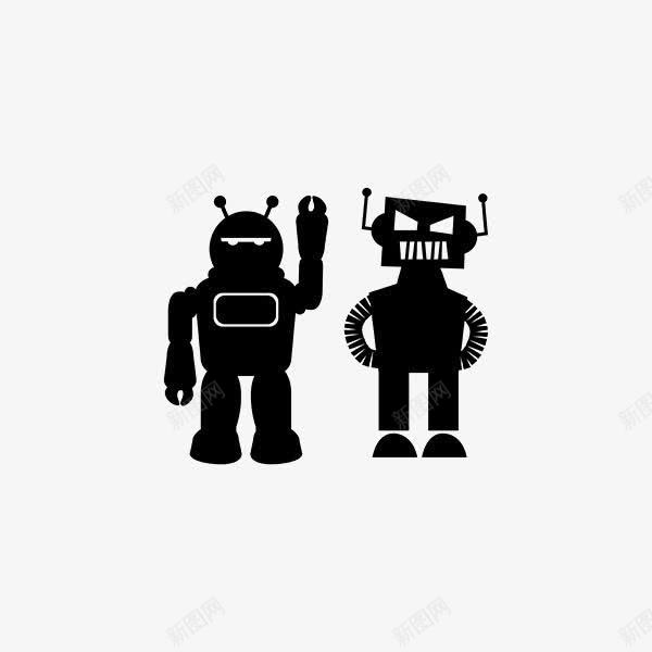 剪影机器人png免抠素材_新图网 https://ixintu.com 创意机器人 卡通机器人 可爱机器人 手绘机器人