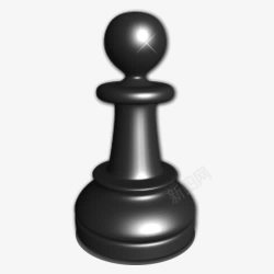 手绘国际象棋黑棋子素材