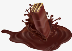 美味巧克力酱威化矢量图素材