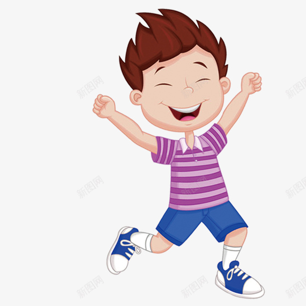 手绘卡通高兴的男孩png免抠素材_新图网 https://ixintu.com 动漫人物 动画 卡通人物 手绘人物 海报设计 高兴的男孩