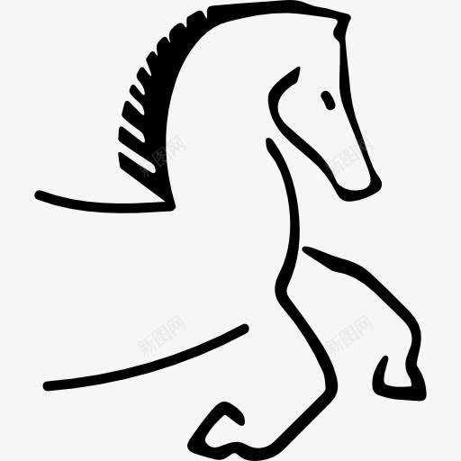 马的卡通轮廓面对权利用双脚图标png_新图网 https://ixintu.com 动物 画马 马 马写生 马的变种 马的轮廓