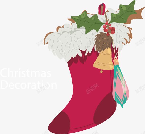 装礼物的圣诞袜png免抠素材_新图网 https://ixintu.com 圣诞礼物 圣诞节 圣诞袜 矢量png 红色圣诞袜 装满礼物