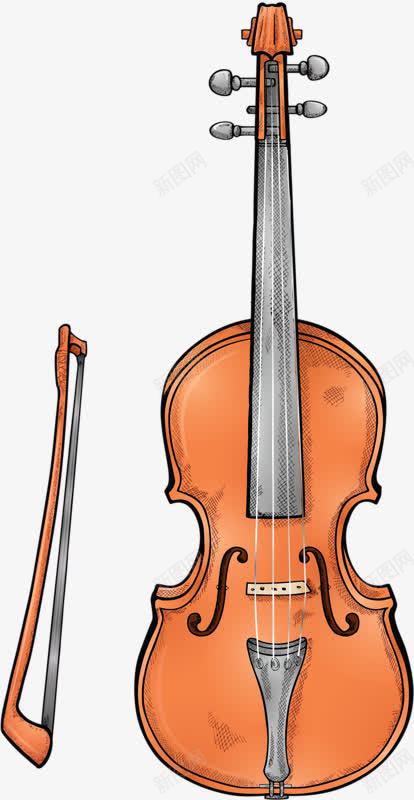 手绘大提琴png免抠素材_新图网 https://ixintu.com 乐器 图案 素材 黄色