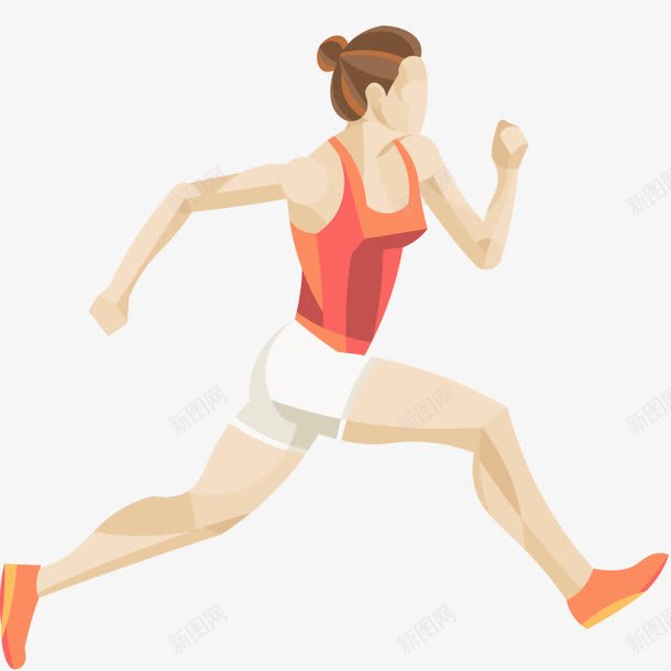 健美的女人跑矢量图ai免抠素材_新图网 https://ixintu.com 健美 健身 女人 红色背心 肌肉 跑步 运动 矢量图