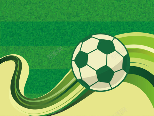 绿色适量卡通足球海报背景矢量图背景
